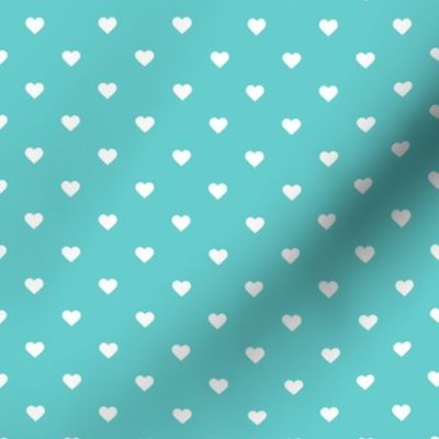 Turquoise Polka Dot Hearts