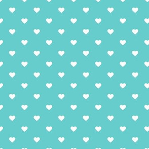 Turquoise Polka Dot Hearts