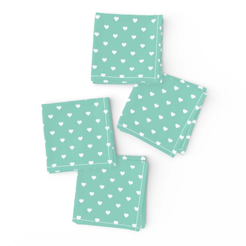 Aqua Polka Dot Hearts