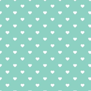 Aqua Polka Dot Hearts