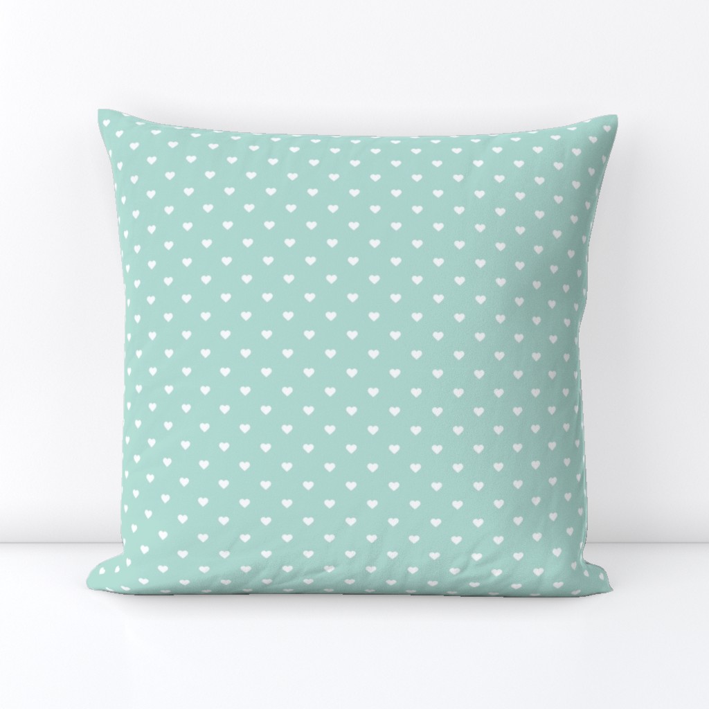 Mint Polka Dot Hearts