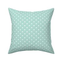 Mint Polka Dot Hearts