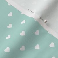 Mint Polka Dot Hearts