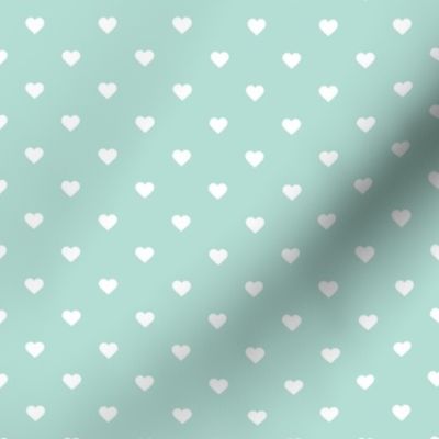 Mint Polka Dot Hearts