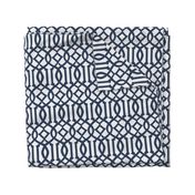 Imperial Trellis-Navy/White Reverse-Large