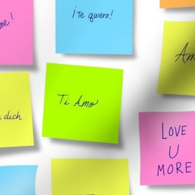 Neon Handwritten Love Notes on White