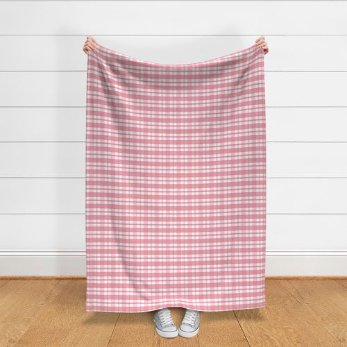 Large - Gingham Plaid Check - Magenta - Pale Pink