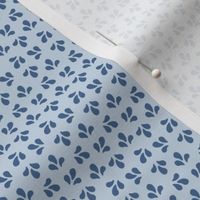 Dainty Raindrops in Riverside Blue on Country Blue Micro Scale