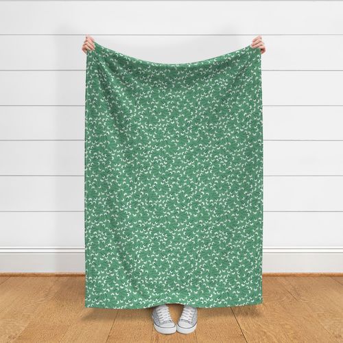 Humble Daisy - rich pine and fern green fabric