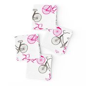 Diagonal Bikes in Pink and Taupe Large