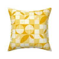 Bohemian Geometric Modern Fruity Checkerboard Quilt Gold Walls Sunny Yellow