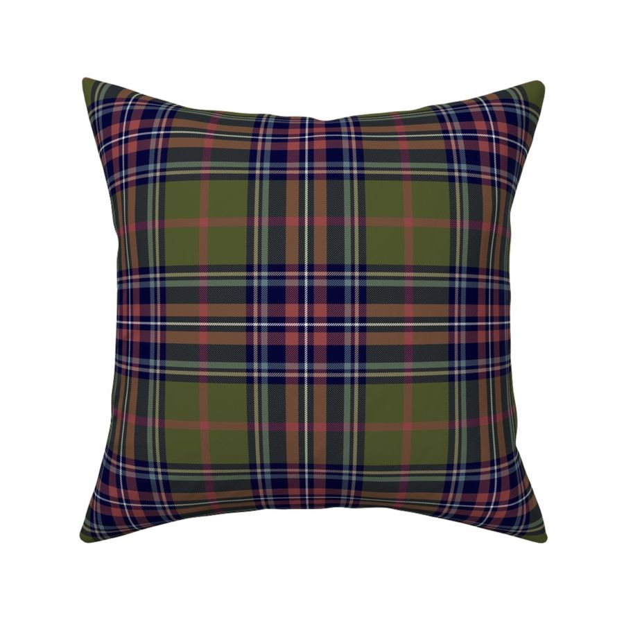 King George VI tartan variant, 6" olive/navy, red stripe 