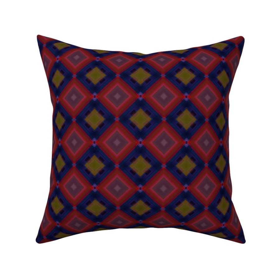 Bold Diamond Checks - Dark Blue Red & Yellow (Medium 3")