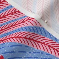 palm springs palm trees - red and pink on vibrant blue - large