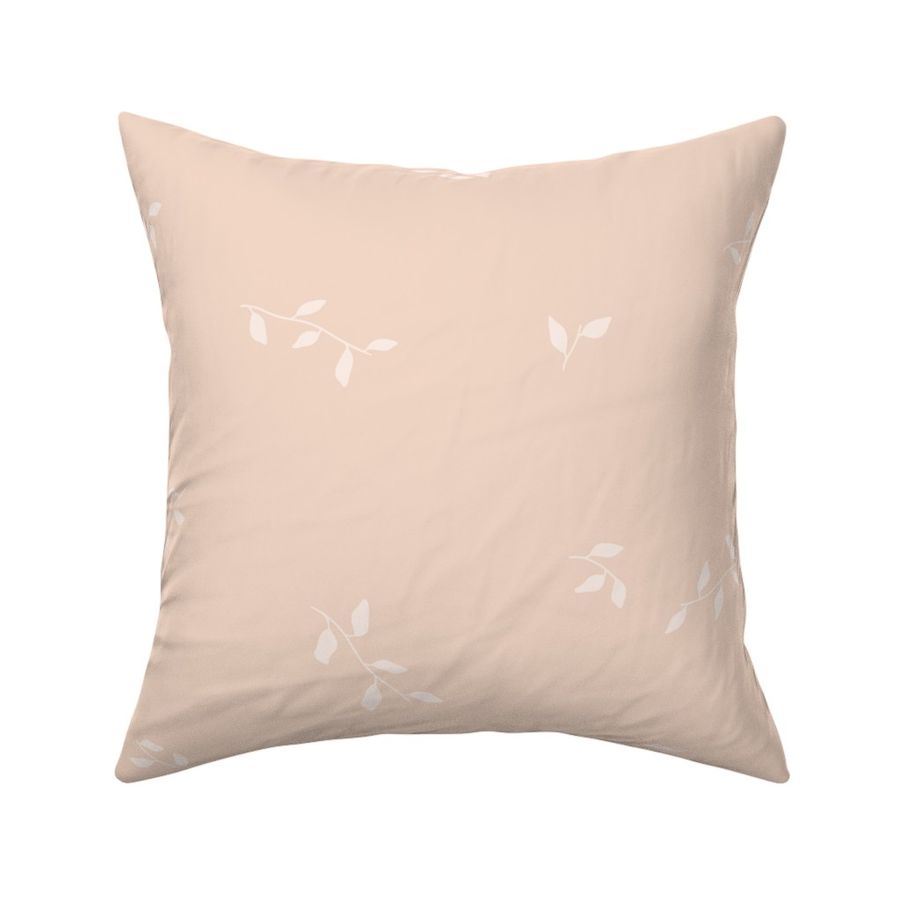 Warm Minimalism Leaves Nursery Baby Girl Soft Peach - JUMBO 24x24