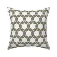 Pale Grey and Yellow Circular Geometric Pattern