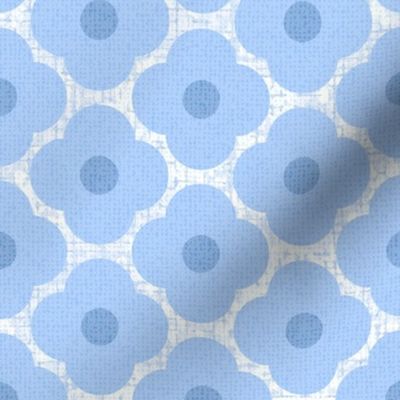 Floral Quatrefoil Sky Blue Large Scale