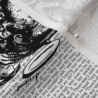 Alice Vintage Text Toile Black/White (small)