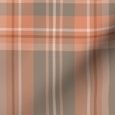 Plaid Tartan Cottagecore Taupe Orange Terracotta Cream