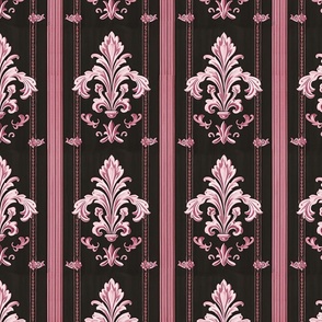 Pink And Black Fleur De Lis