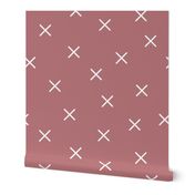 Crosses - Dusty Rose Antique Rose Blush Pink X Cross Marks X Sign Minimal Criss Cross