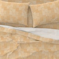 Smaller Doodle Patchwork Modern Geometric In Natural Ivory And Apricot