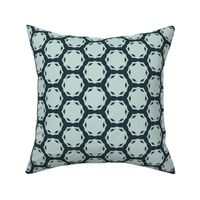 Pattern BC 0079 B - Ocean Blue Green and Teal Blue Hexagon Pattern - 4"