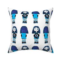 7 in blue rocking derby doll