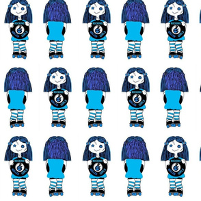 7 in blue rocking derby doll