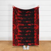 Carnival Rose Border Stripe Blood on Black