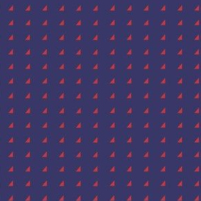Tiny Triangles - Red on Royal Blue