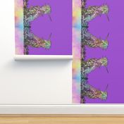 16th Century Unicorn Rainbows Border Print