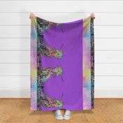 16th Century Unicorn Rainbows Border Print