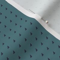 Tiny Triangles - Navy on Teal