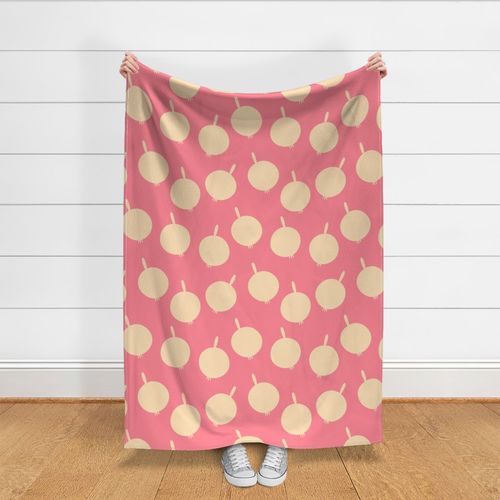 Bold-hand-drawn-1960s-vintage-beige-white-apples-on-retro-pink---XL-jumbo