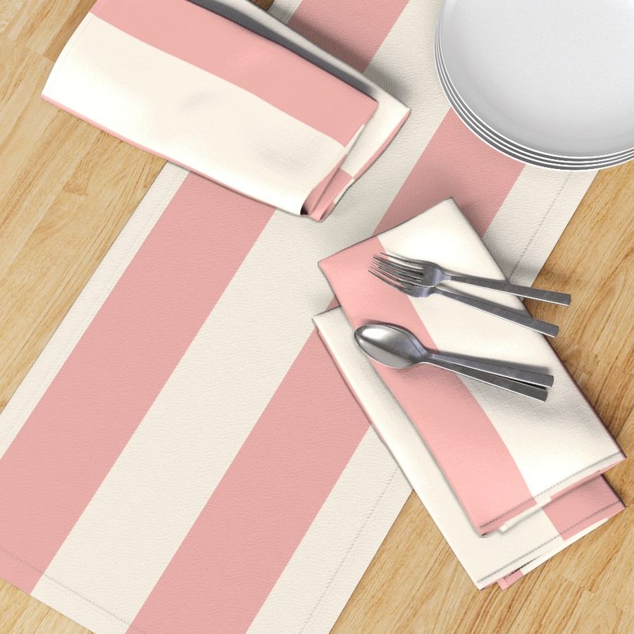 Vertical Stripes Pink And Cream Baby Nursery Kids Room - JUMBO 24x14