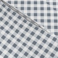 Cottage gingham (medium scale in slate and dusky blue) - a classic check pattern in blue tones