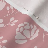 Meandering Florals Pale Pink on Bridal Rose Pink Jumbo Scale