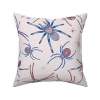 Haunted Arachnids in cream and blue