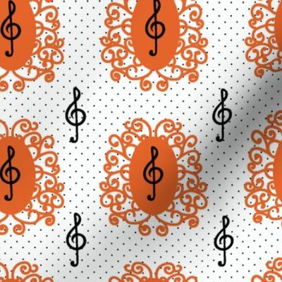 Treble Clef Lace Orange LWade Designs