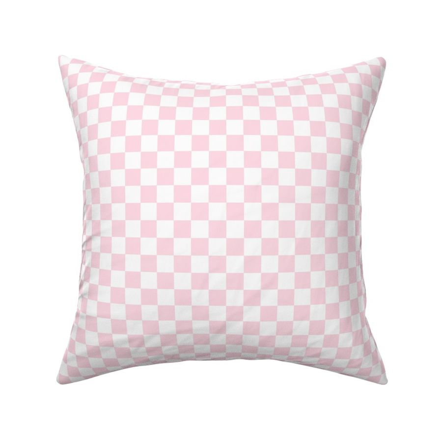 Baby Pink Checkers Checkerboard Retro 0.75 Inch Squares