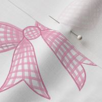 Coquette pastel pink gingham bows tossed large