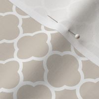 Linen Beige Quatrefoil