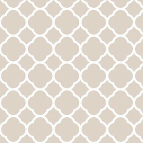 Linen Beige Quatrefoil