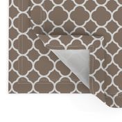 Mocha Brown Quatrefoil