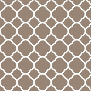 Mocha Brown Quatrefoil