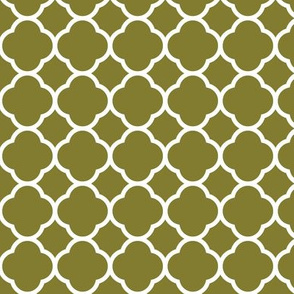 Olive Green Quatrefoil