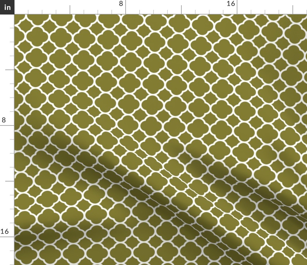 Olive Green Quatrefoil