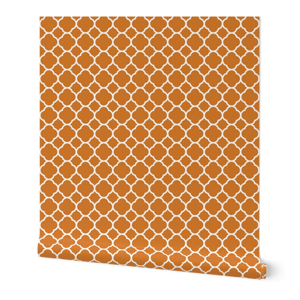 Burnt Orange Quatrefoil