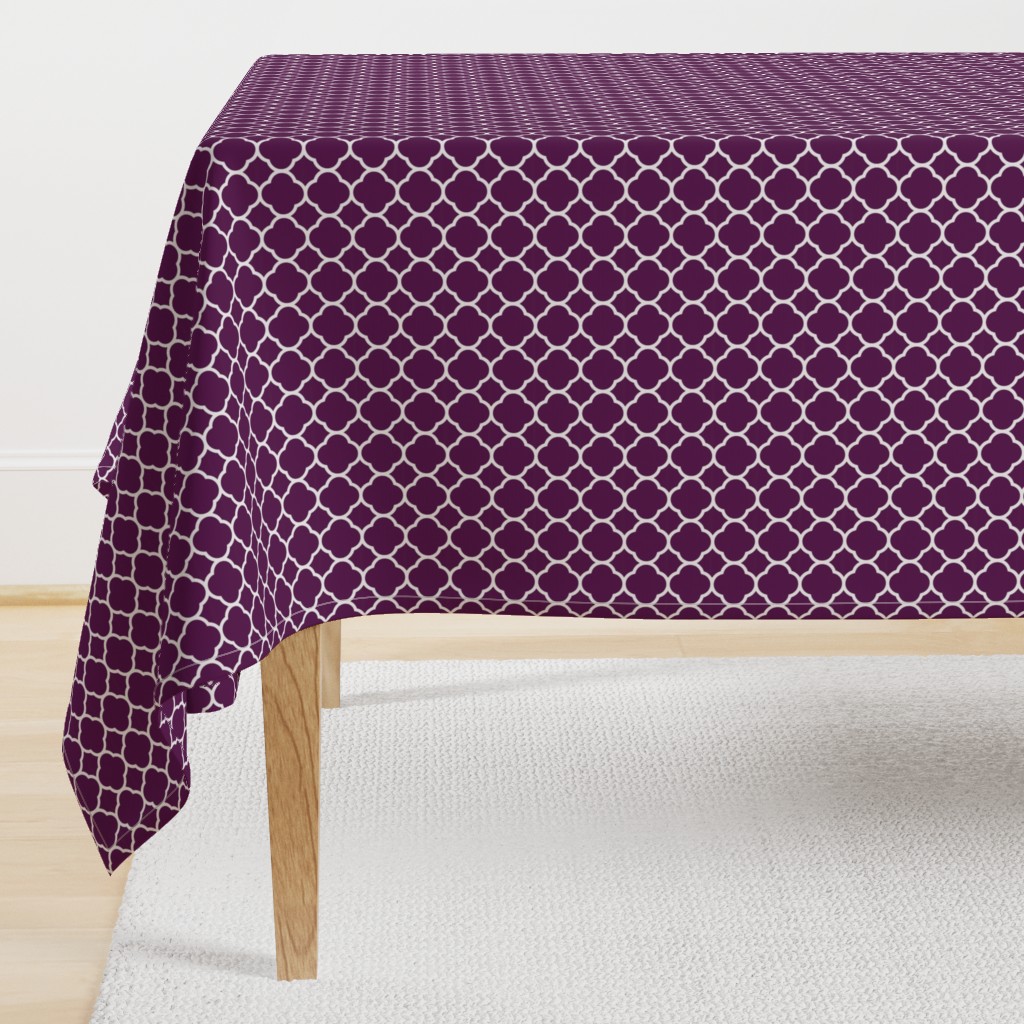 Plum Purple Quatrefoil